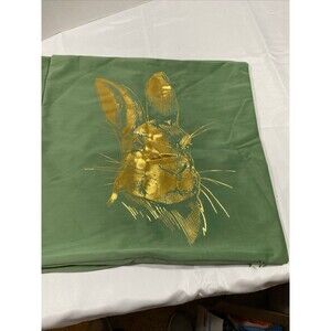 Easter Decor Sage Green And Gold Bunny Accent Pillow Covers 18x18. Set Of 2. NWT